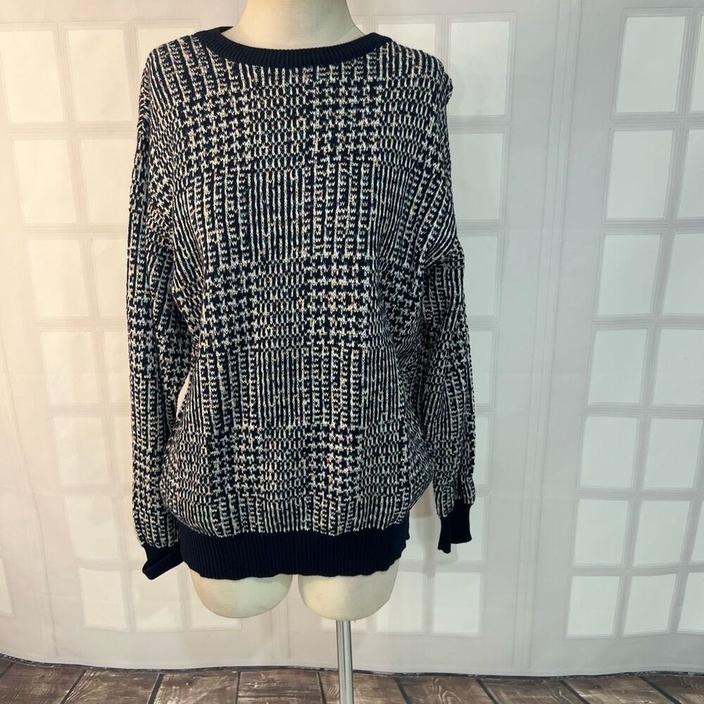 Vintage Abercrombie & Fitch Multicolor Crew Neck 100% Cotton Sweater Large